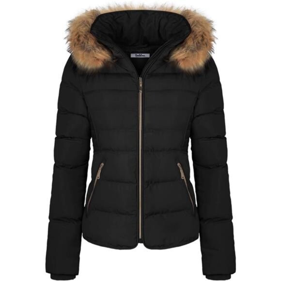 Women's Fur Hooded Thickened Jacket with Fleece Lining Download - Picture 3 of 6